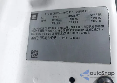 2010 Chevrolet Camaro 2Lt from USA, damaged, VIN 2G1FC1EV2A9119096